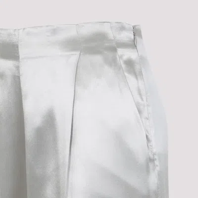 Alberta Ferretti High-waisted Silver Trousers With Tailored Fit In Gray