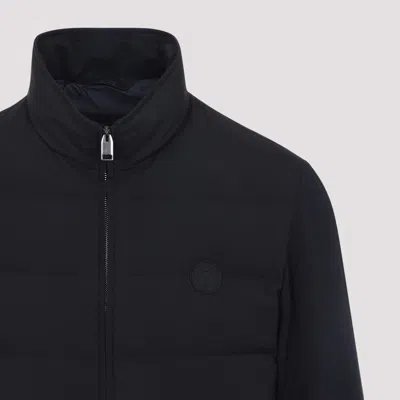 Brioni Tech Fabric Quilted Jacket In Black