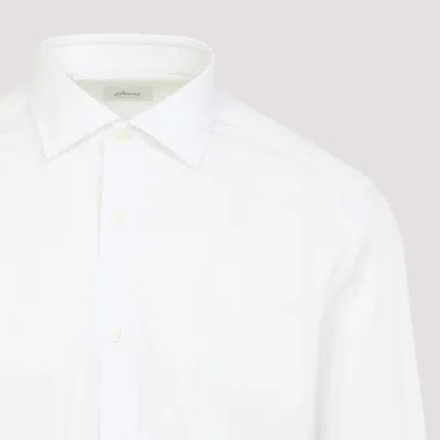 Brioni Linen Button-up Shirt In White