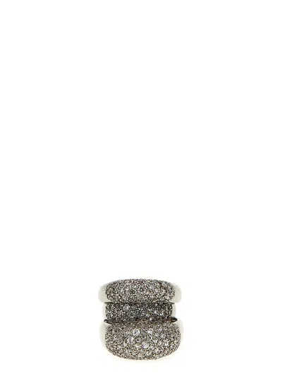 Panconesi Blow Up Solar Crystal Ring In Metallic