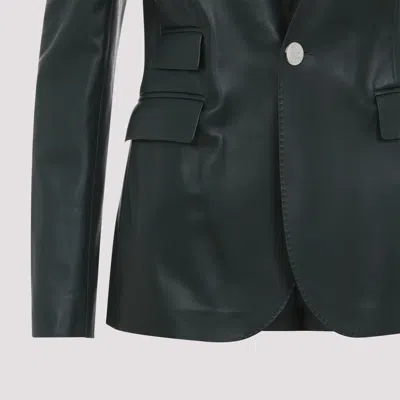 Ralph Lauren Parker Blazer Lamb Leather Jacket In Green