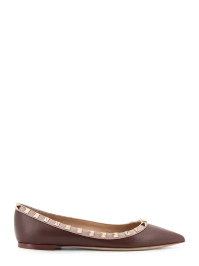 Valentino Rockstud Leather Ballerinas