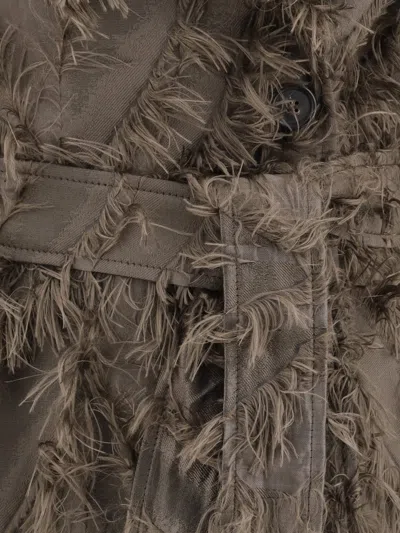 Brunello Cucinelli Women Coat With Fur Details In Brown