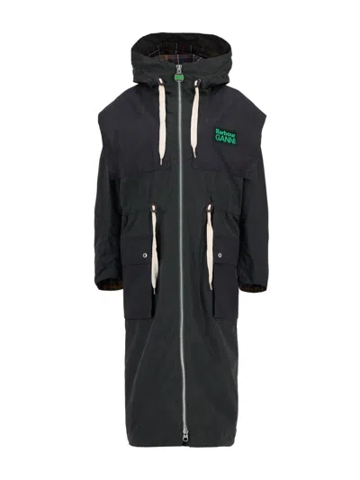 Barbour X Ganni  X Ganni Waxed Cotton Parka