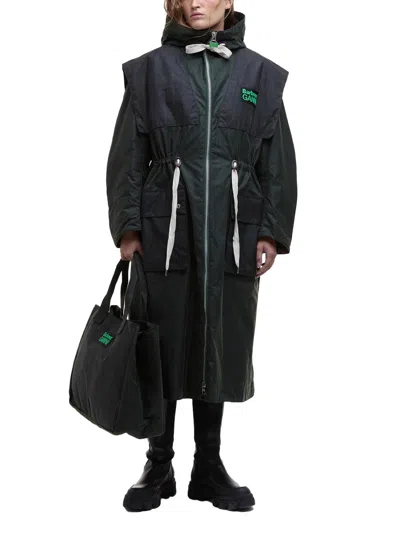 Barbour X Ganni  X Ganni Waxed Cotton Parka
