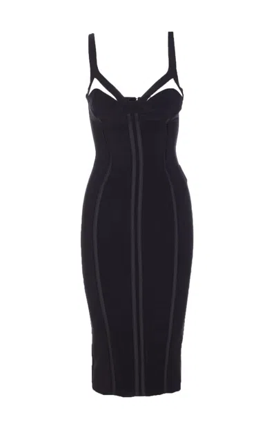 Elisabetta Franchi Adjustable Straps Bustier Cut-out Midi Pencil