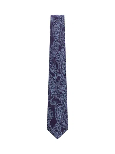 Etro Silk Blue Paisley Tie In Blue