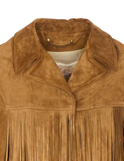 Golden Goose Women Olinda Fringed Jacket In Brown