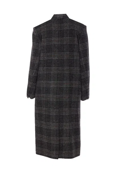 Isabel Marant Étoile Womens Grey Lexana Double-breasted Wool Coat In Brown