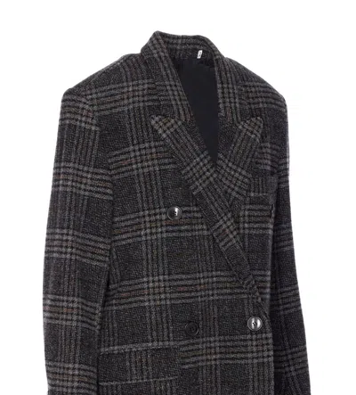 Isabel Marant Étoile Womens Grey Lexana Double-breasted Wool Coat In Brown