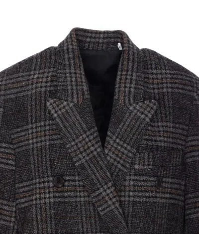 Isabel Marant Étoile Womens Grey Lexana Double-breasted Wool Coat In Brown