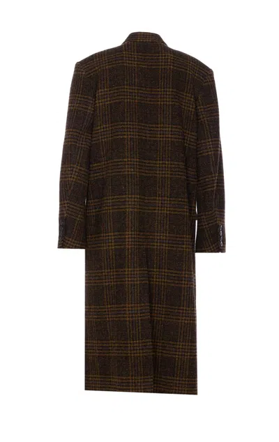 Isabel Marant Étoile Checked Double-breasted Lapel Coat In Black