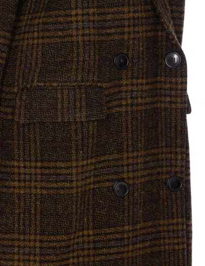 Isabel Marant Étoile Checked Double-breasted Lapel Coat In Black