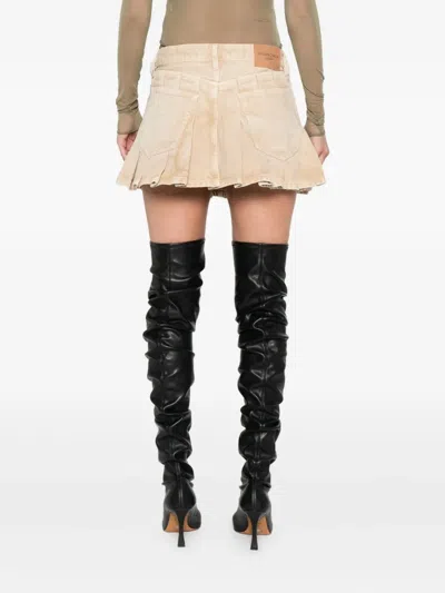 Balenciaga Pleated Denim Mini Skirt