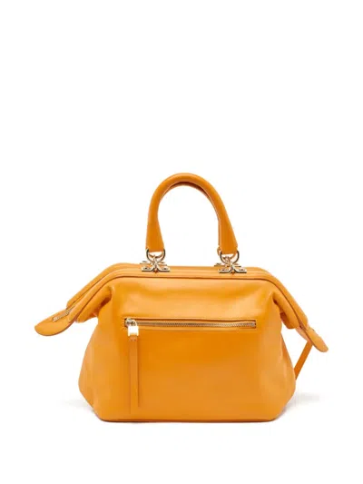 Pre-owned Aigner Vintage  Leather Tote Bag In Orange