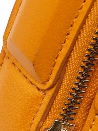 Pre-owned Aigner Vintage  Leather Tote Bag In Orange