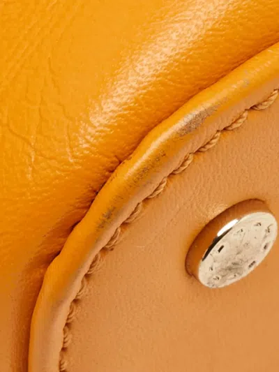 Pre-owned Aigner Vintage  Leather Tote Bag In Orange