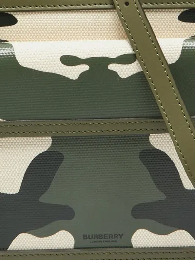 Pre-owned Burberry 2024 Camouflage Mini Pocket Tote Bag In Green