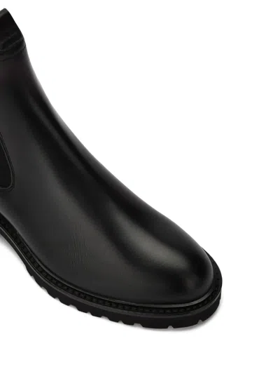 Bally Elastic-panel Leather Boots In Black