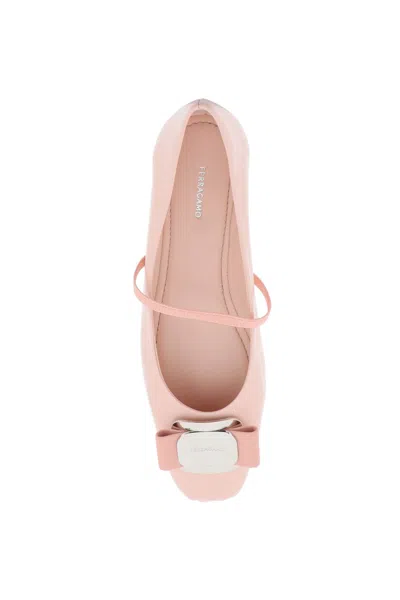 Ferragamo Zina Ballet Flats With New Vara Plate