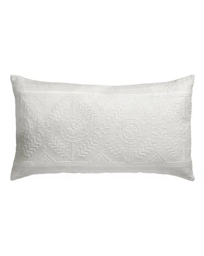 Orchids Lux Home Circle Parker Deco Pillow - White In Gray