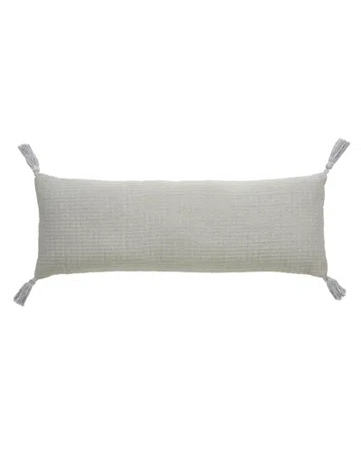 Orchids Lux Home 100% Cotton Molly Lumber Throw Pillow In Gray