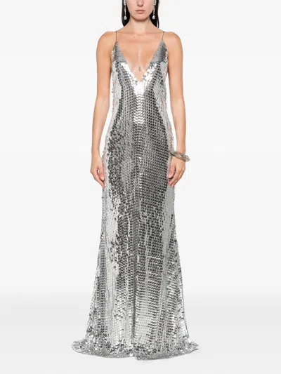 The New Arrivals Ilkyaz Ozel Claudie Sequin-embellished Dress In Gray