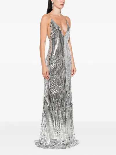 The New Arrivals Ilkyaz Ozel Claudie Sequin-embellished Dress In Gray