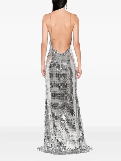 The New Arrivals Ilkyaz Ozel Claudie Sequin-embellished Dress In Gray