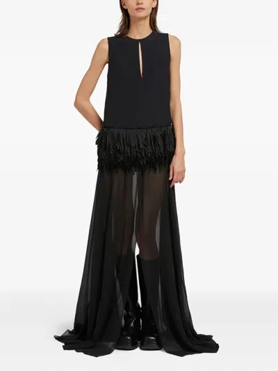 Ports 1961 フェザーディテール ドレス In Black