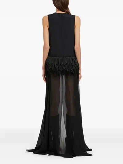 Ports 1961 フェザーディテール ドレス In Black