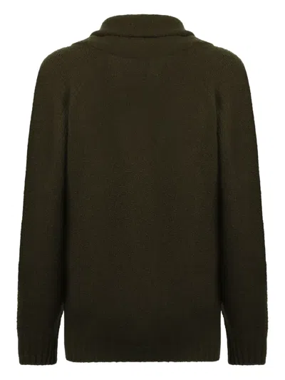 Drumohr Shawl-collar Wool Cardigan In Green