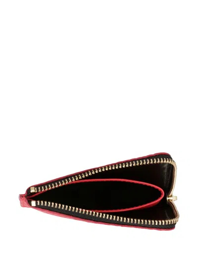 Comme Des Garçons Wallet Leather Zipped Coin Purse In Red