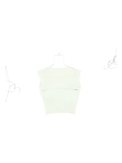 Issey Miyake Pleated Panelled Blouse In White