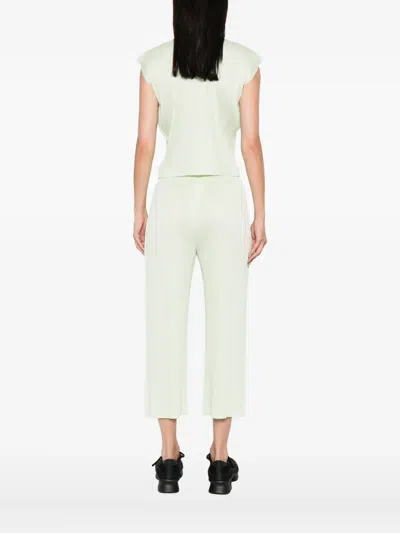 Issey Miyake Pleated Panelled Blouse In White