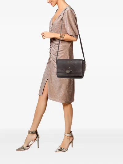 Pre-owned Aigner Vintage  Leather Flap Bag In Brown