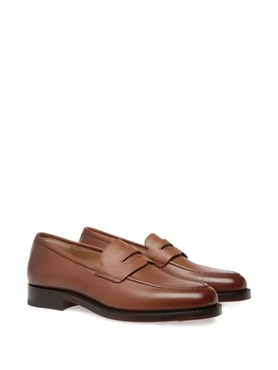 Bally Leather Penny Loafers In Brown