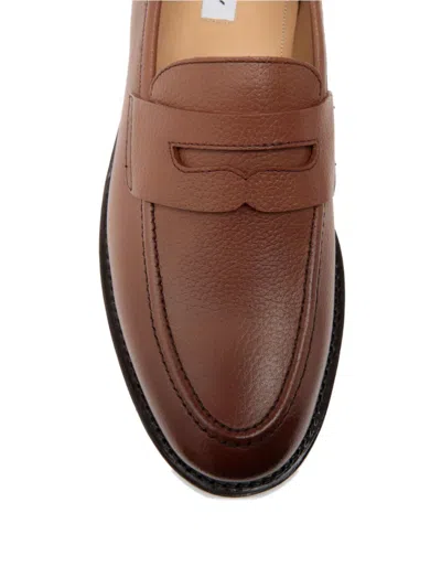 Bally Leather Penny Loafers In Brown
