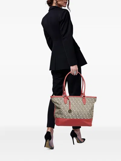 Pre-owned Dkny Vintage 2023 Monogram Red Bottom Tote Bag In Neutral