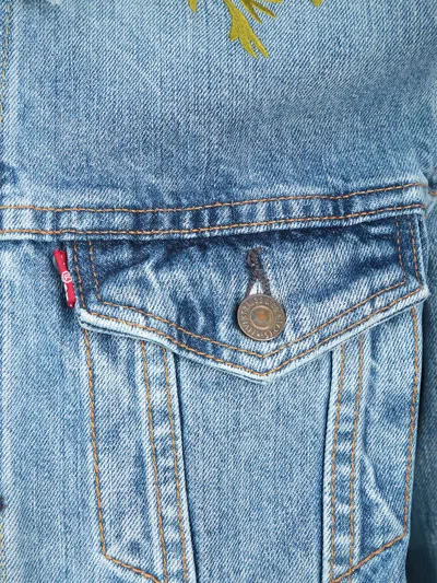 Levi's Floral Embroidered Denim Jacket In Blue
