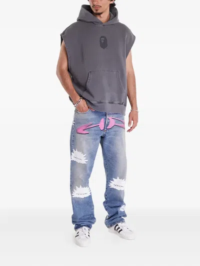 A Bathing Ape Sleeveless Hooded Sweatshirt In Black