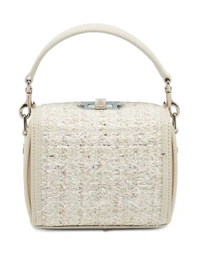 Pre-owned Alexander Mcqueen 2024 Box Nano Tweed Tote Bag In Neutral