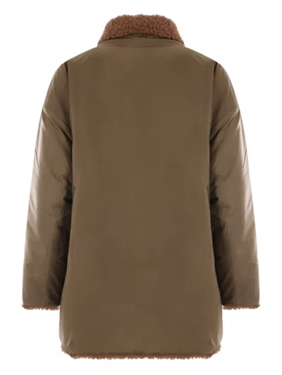 Mythinks Fur Collar Buttoned Jacket In Brown