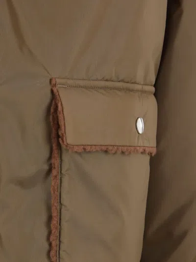 Mythinks Fur Collar Buttoned Jacket In Brown