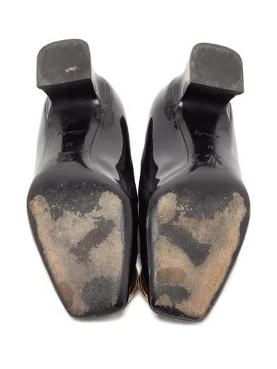 Pre-owned Louis Vuitton 50mm Patent Leather Square Toe Pumps In Black