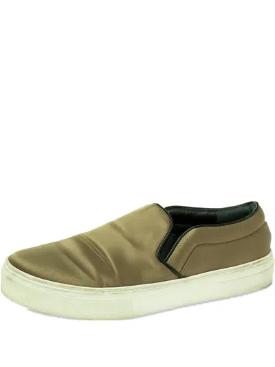 Pre-owned Celine Satin Round Toe Slip-on Sneakers