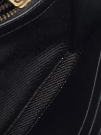 Pre-owned Carolina Herrera Vintage  Monogram-leather Wallet In Black