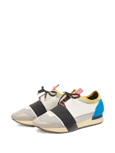 Pre-owned Balenciaga Race Runner Sneakers In White