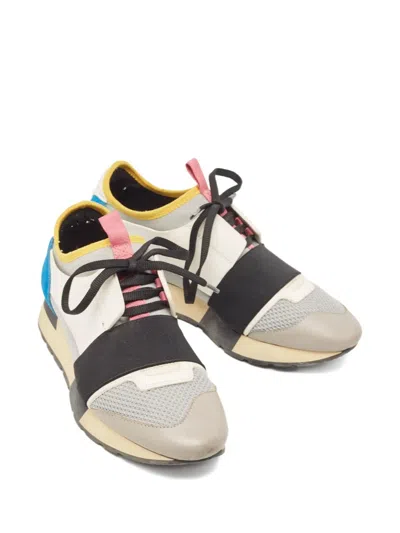 Pre-owned Balenciaga Race Runner Sneakers In White