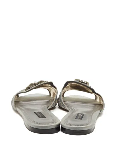 Pre-owned Dolce & Gabbana Lace Crystal-embellished Sandals
